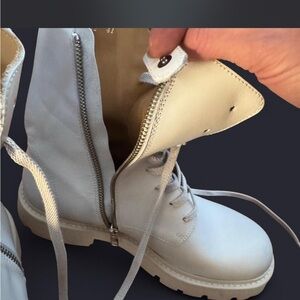 White Leather womans Boots Filippa K soft genuine 43